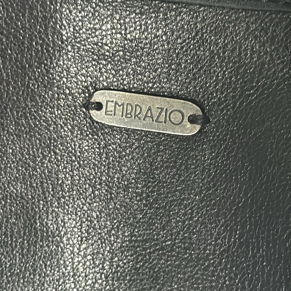 Embrazio Black Supple Leather Small Crossbody Bag Boho Gypsy 8”H x 7”L x 1”W - Picture 10 of 10